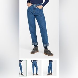 L.L.Bean Womens flannel lined jeans size 14!!